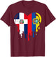Dominican Republic Ecuador Flag Heart Dominican Ecuadorian T-Shirt - T-Shirt | Maroon