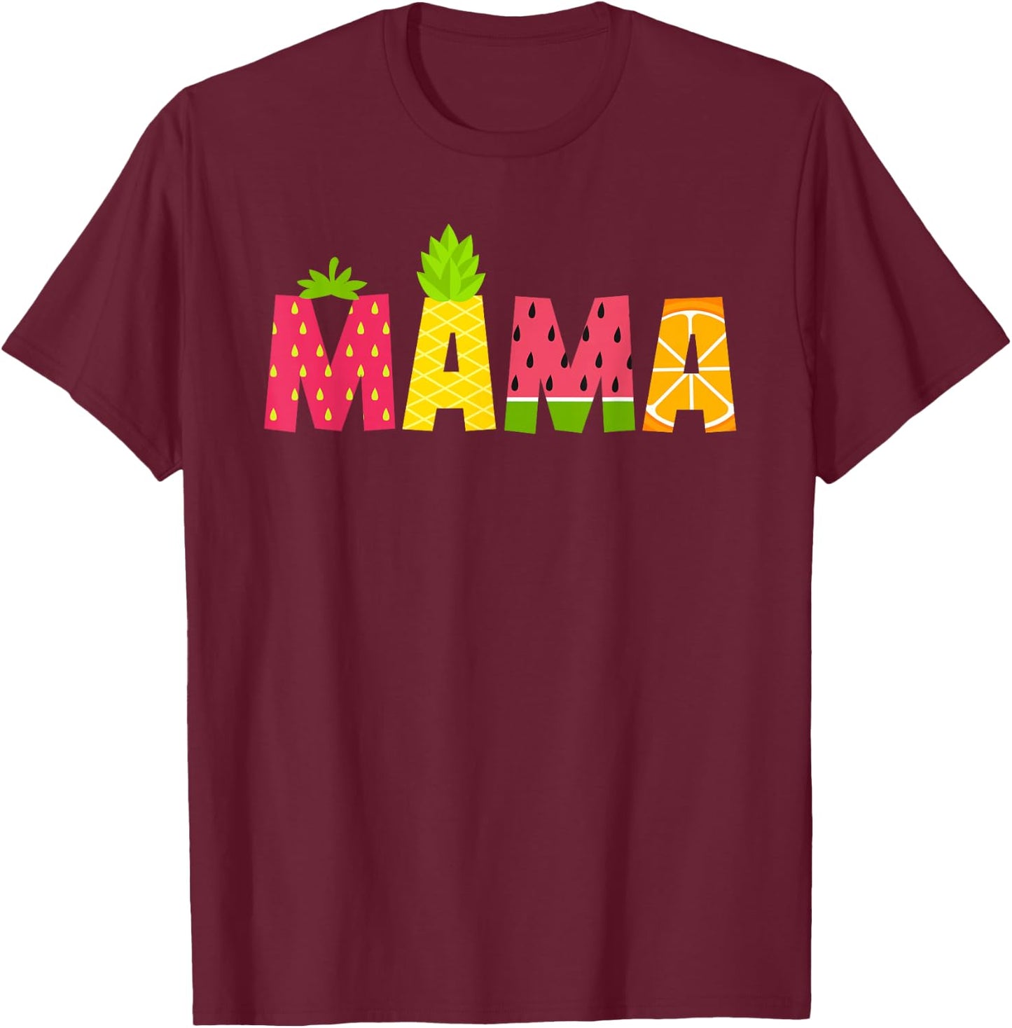 Funny Mama Fruitarian Lover Summer Nana Fruit Slice T-Shirt - T-Shirt | Maroon