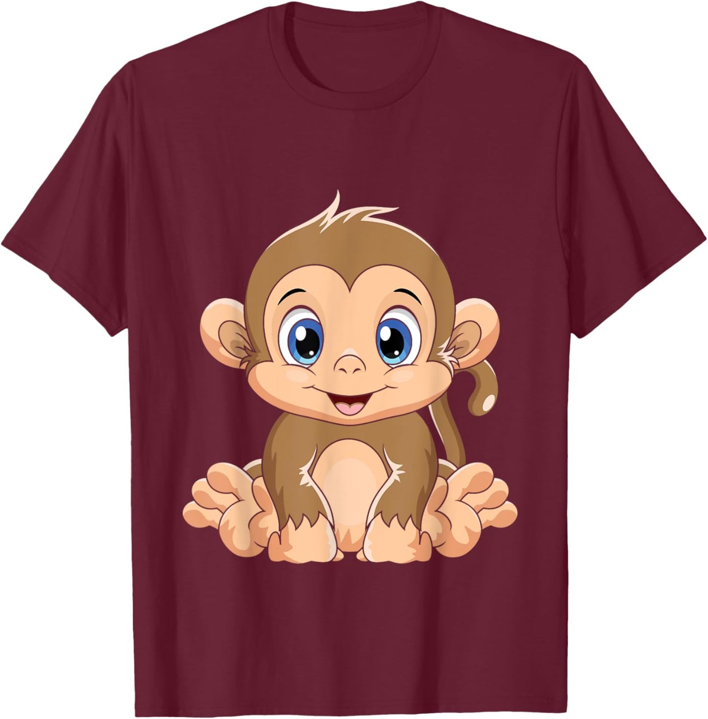 Cute Baby Monkey - Animal Lover Primate Zookeeper Zoology T-Shirt - T-Shirt | Maroon