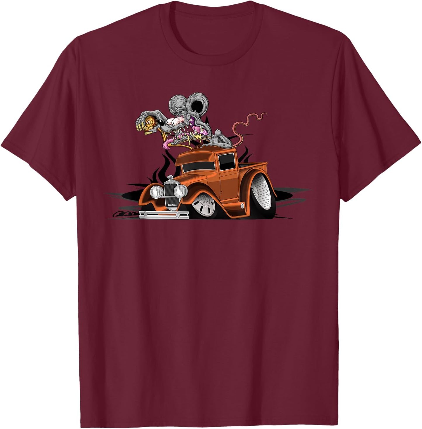 DigiRods Rat Rod Racer 1930s Hot Rod Truck Cartoon Car T-Shirt - T-Shirt | Maroon