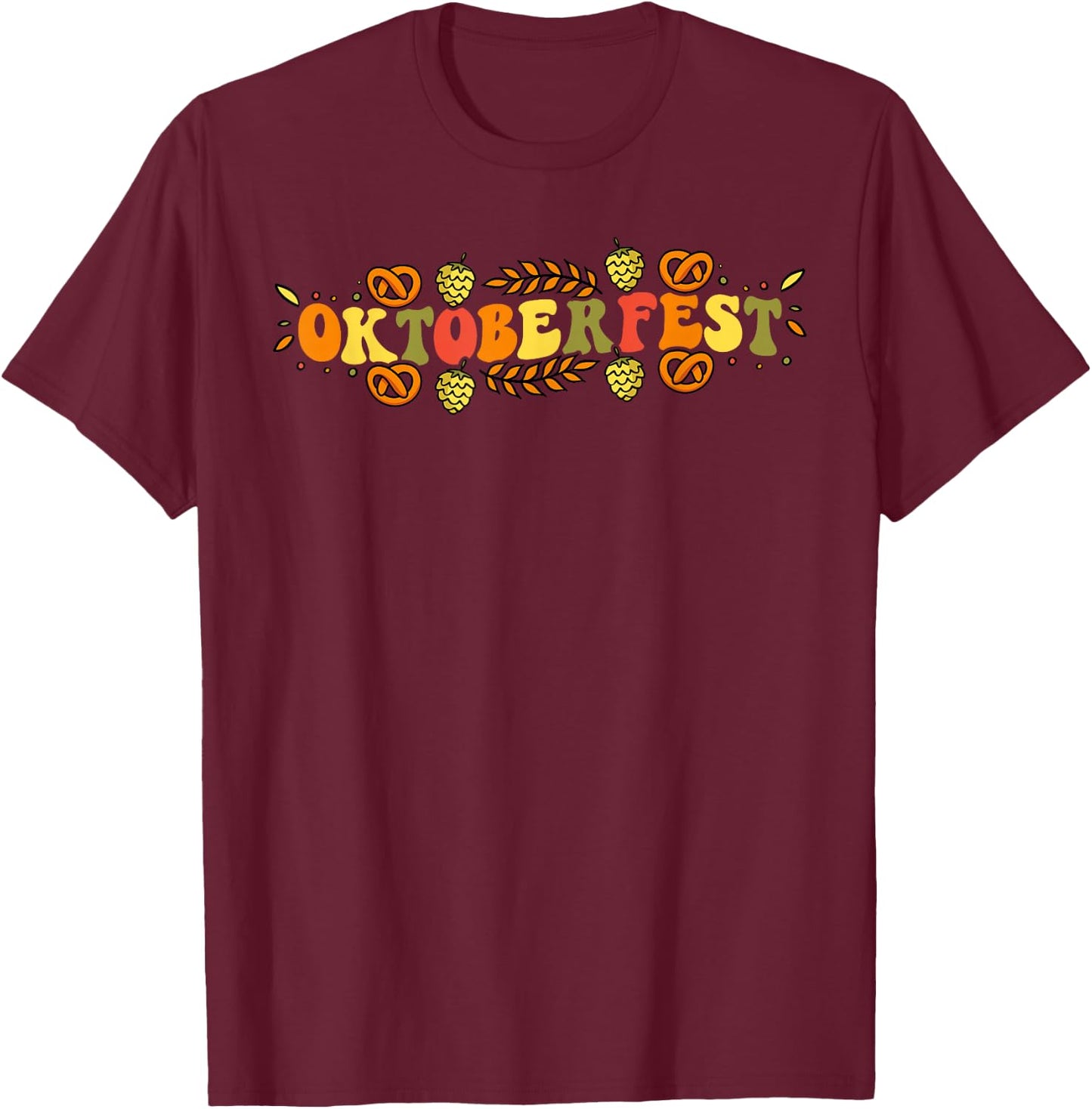 Oktoberfest German Things Cute Bavarian Festival Costume T-Shirt - T-Shirt | Maroon