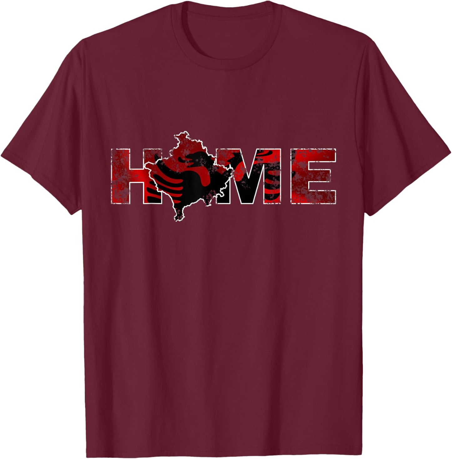 Kosovo Uck - Albania uqk Home Retro T-Shirt - T-Shirt | Maroon