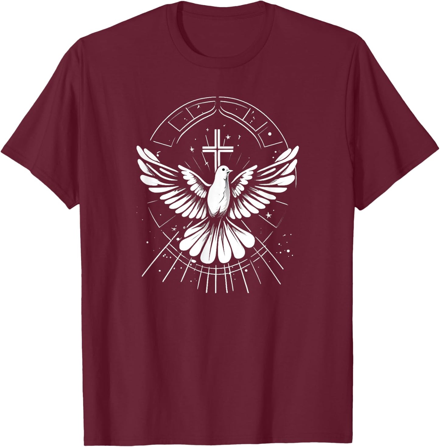 Holy Spirit Dove Praise Jesus Pentecost T-Shirt - T-Shirt | Maroon