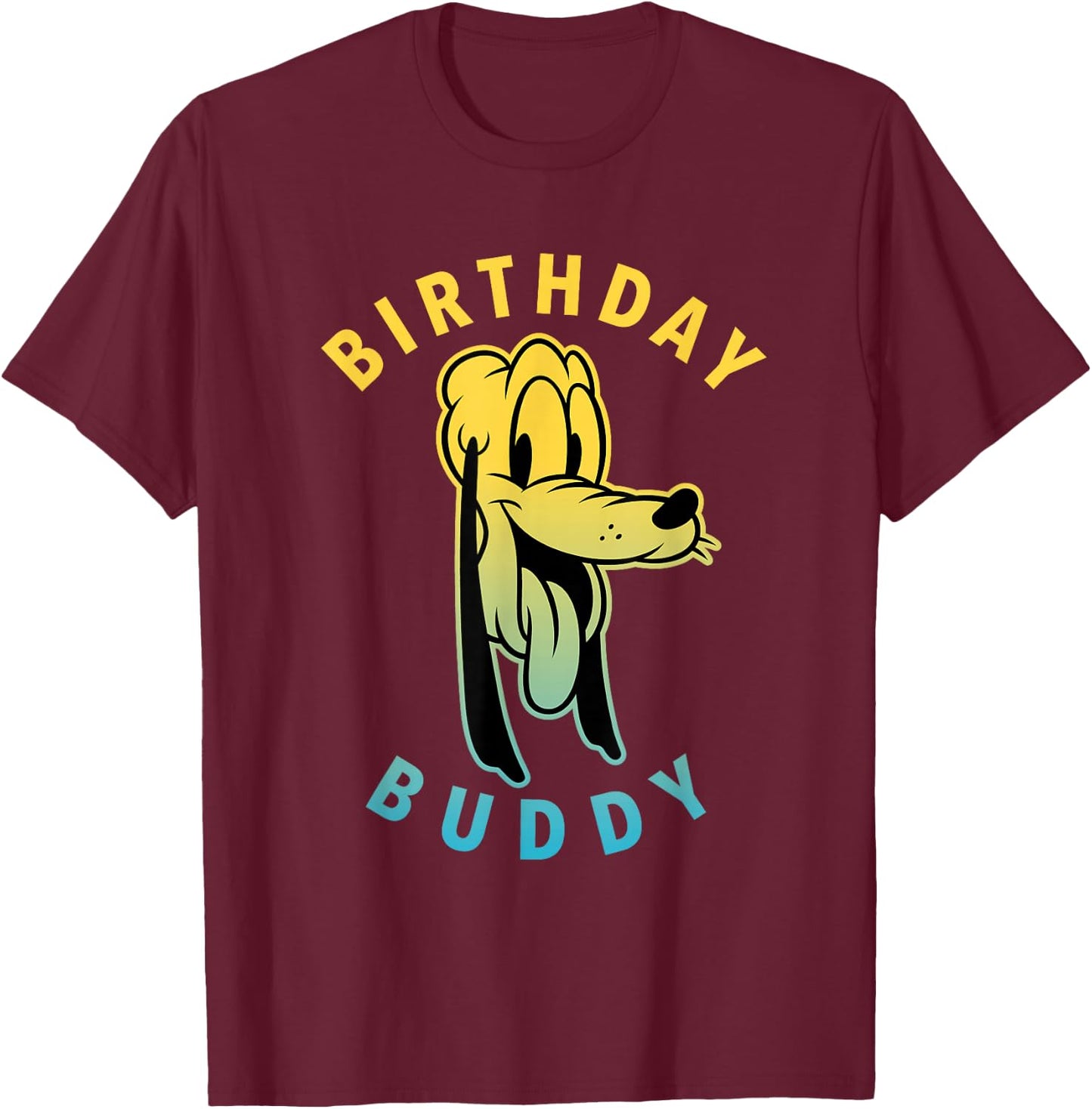 Disney Mickey and Friends Pluto Birthday Buddy T-Shirt - T-Shirt | Maroon