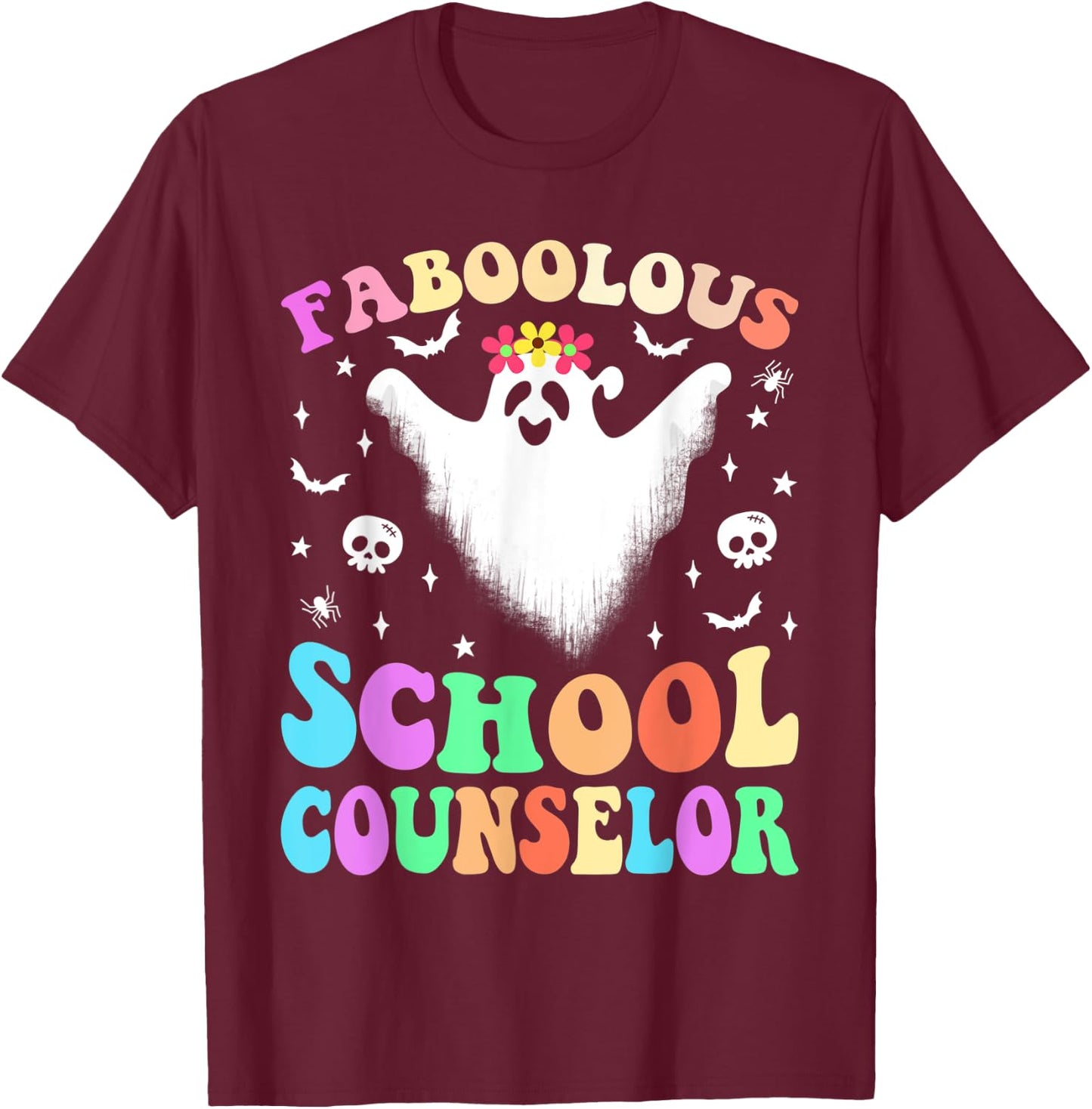 Faboolous SCHOOL COUNSELOR Costume This Is My Spooky T-Shirt - T-Shirt | Maroon