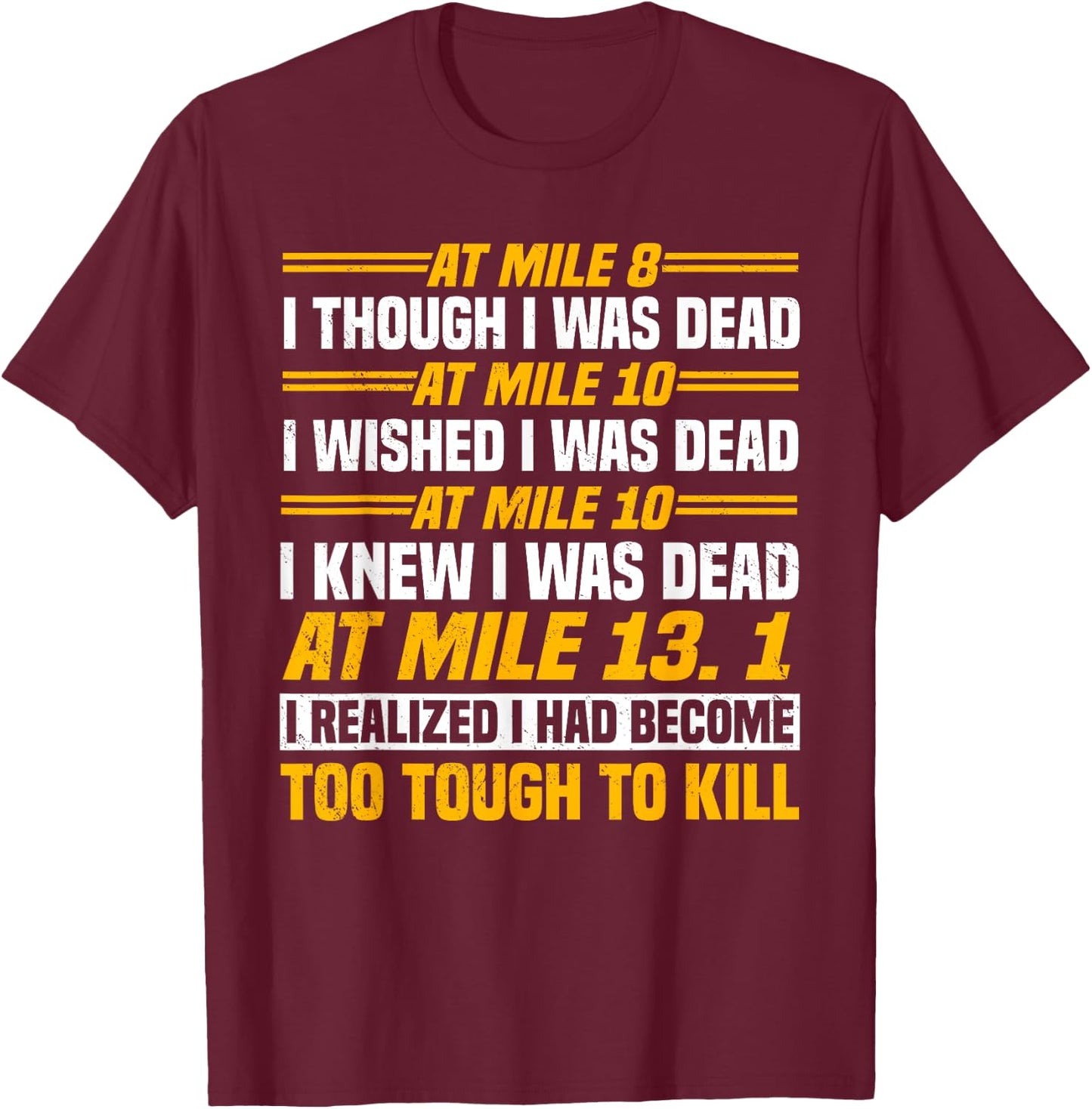 Marathoner Marathon Running Shoes Foot Race Runner T-Shirt - T-Shirt | Maroon