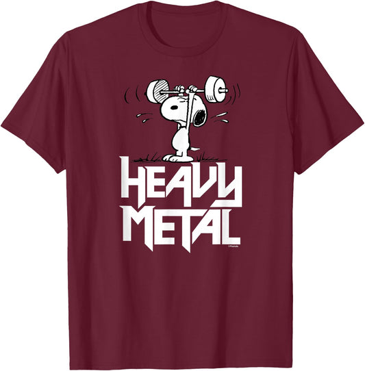 Peanuts - Heavy Metal Snoopy T-Shirt - T-Shirt | Maroon