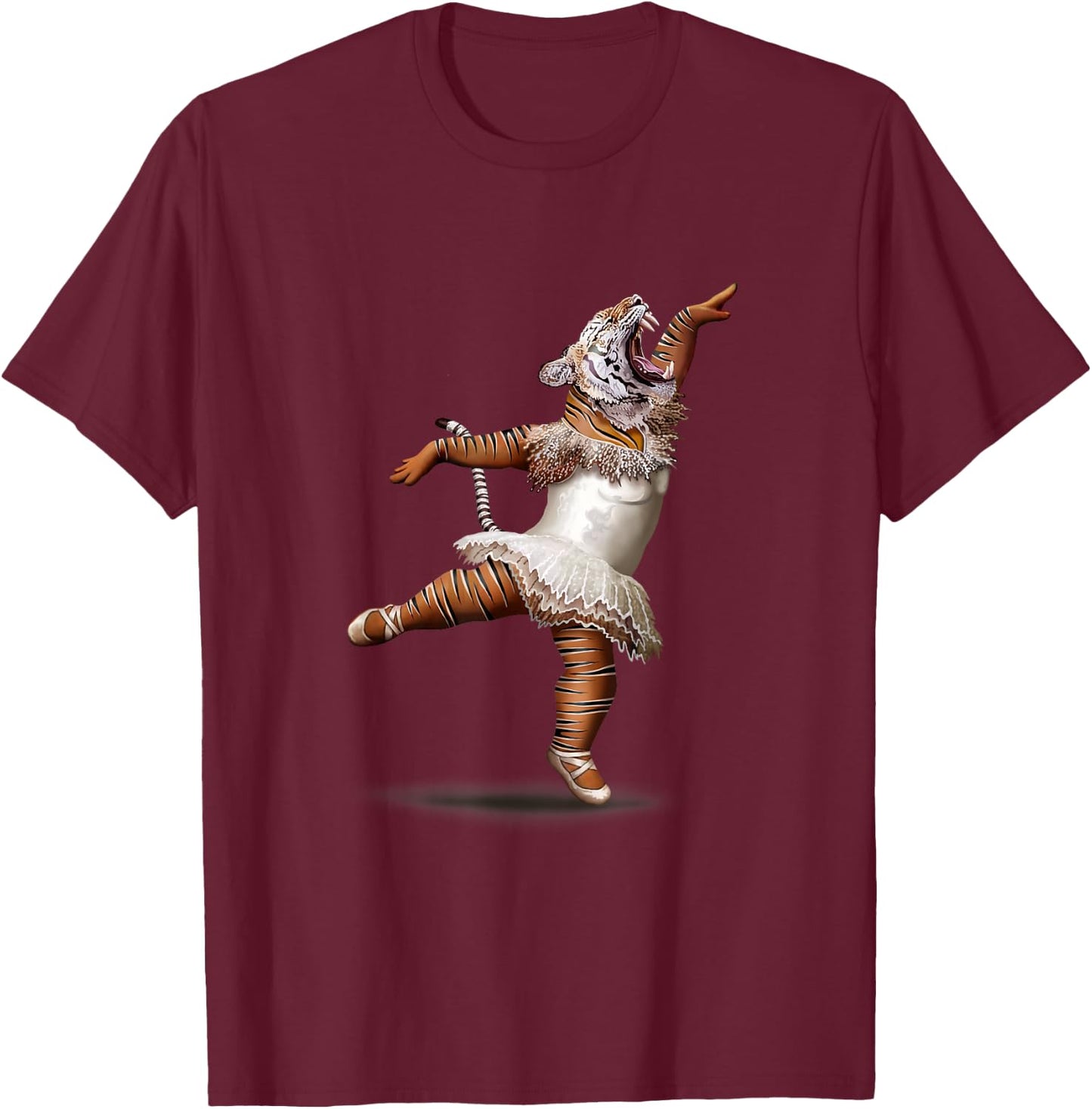Tutu Ballerina Tiger T-Shirt - T-Shirt | Maroon