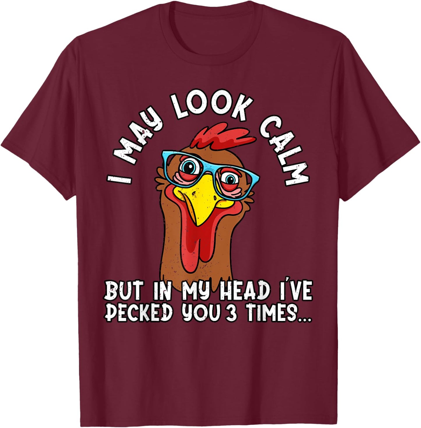 Funny Chicken, Funny Farmer, Chicken Mom, Farming, Chicken T-Shirt - T-Shirt | Maroon