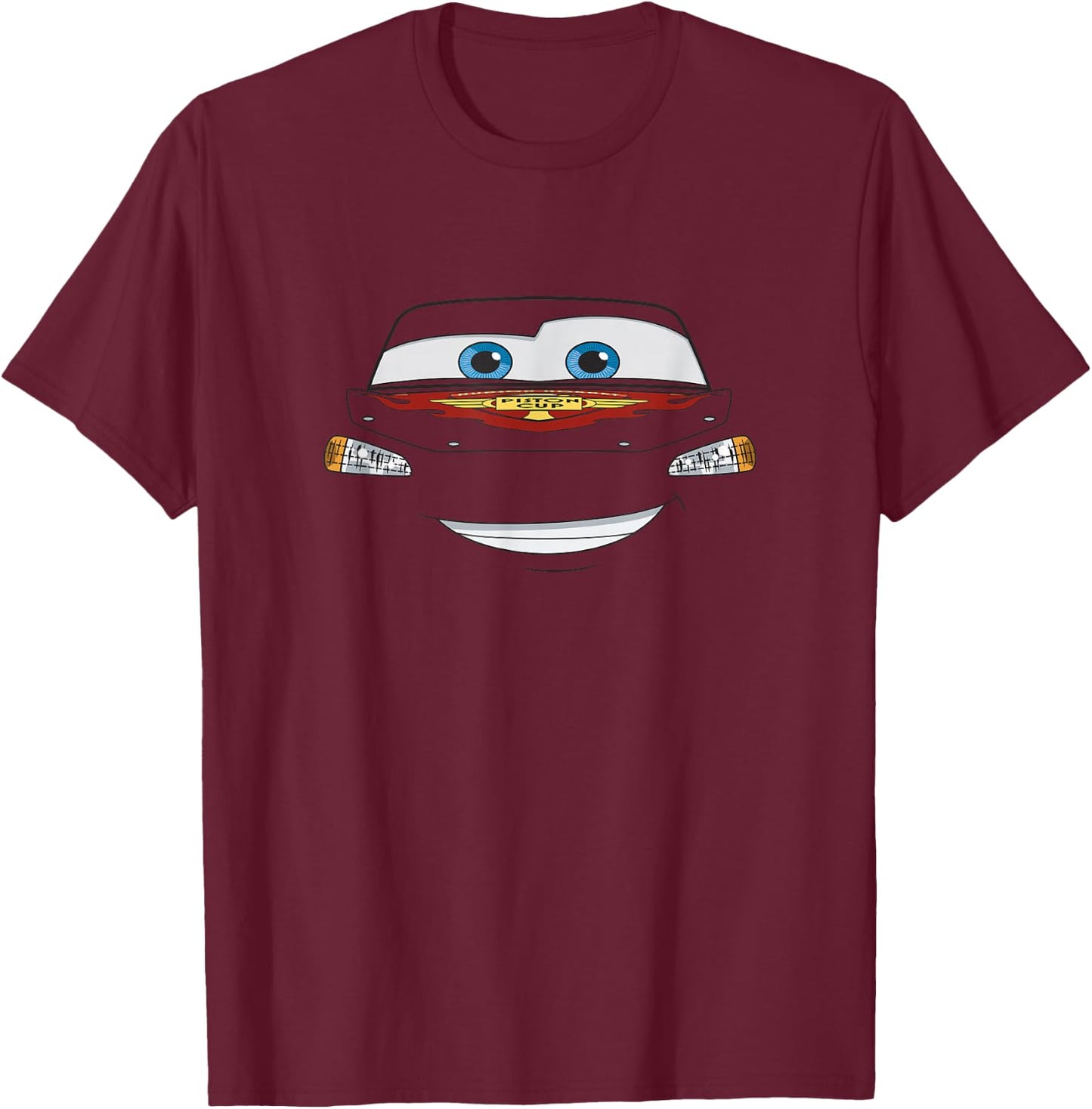 Disney Pixar Cars Halloween Lightning McQueen Big Face T-Shirt - T-Shirt | Maroon