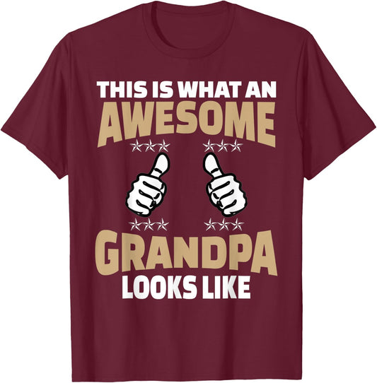 Funny grandpa shirts for the first time grandparents T-Shirt - T-Shirt | Maroon