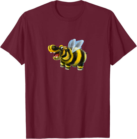 The Bumble Bee Hippo T-Shirt - T-Shirt | Maroon