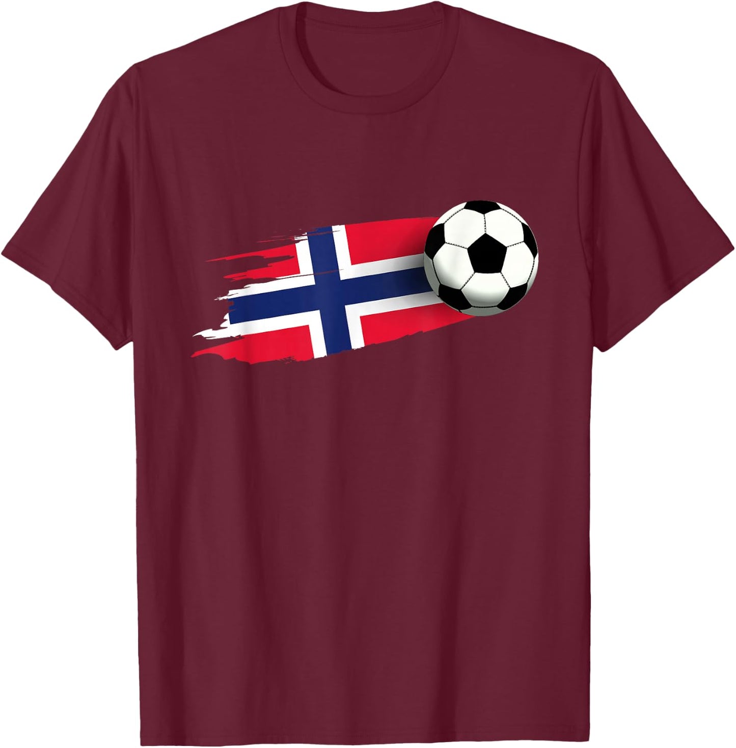 Norway Flag Jersey Norwegian Soccer Team Norwegian T-Shirt - T-Shirt | Maroon