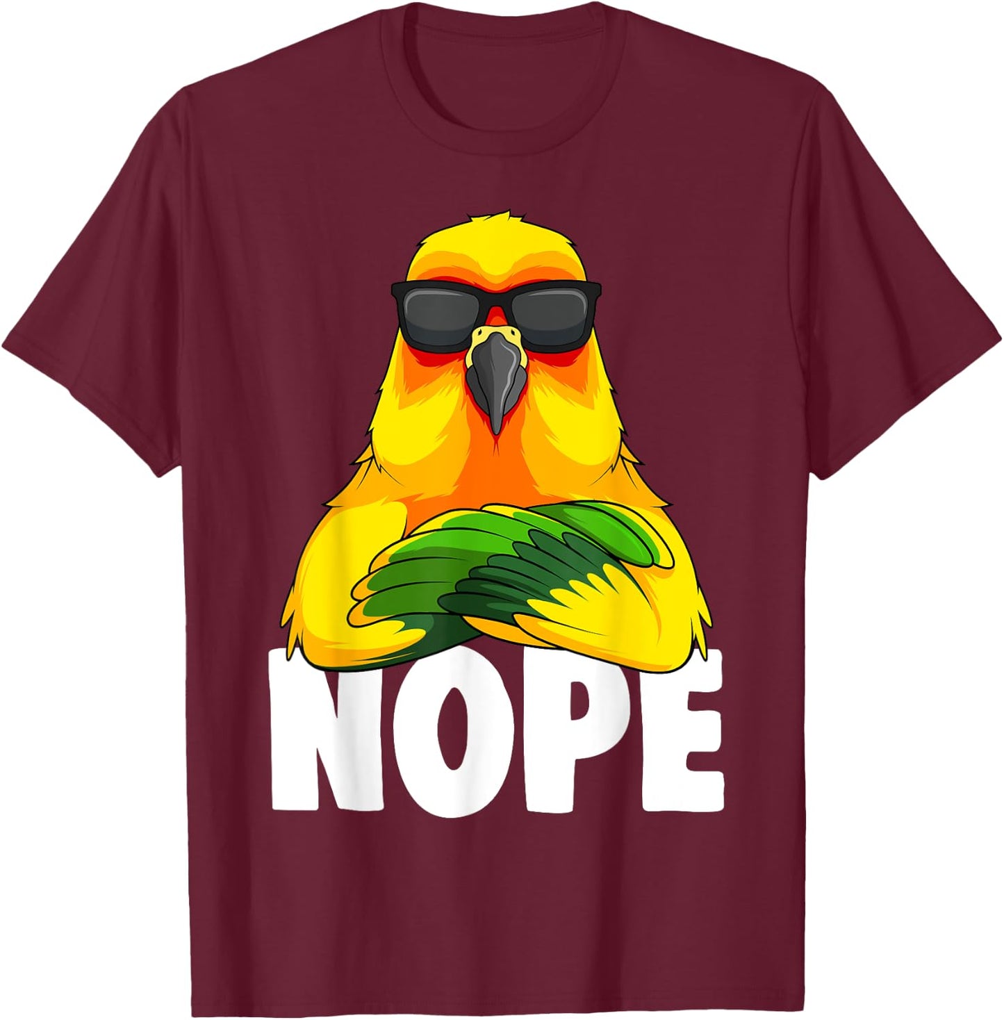 Sun Conure Parrot Bird T-Shirt - T-Shirt | Maroon