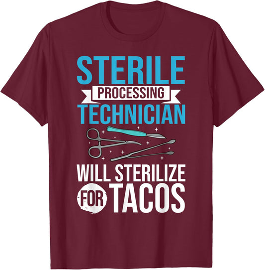 Sterile Processing Technician Instruments Tech Certification T-Shirt - T-Shirt | Maroon