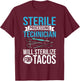 Sterile Processing Technician Instruments Tech Certification T-Shirt - T-Shirt | Maroon