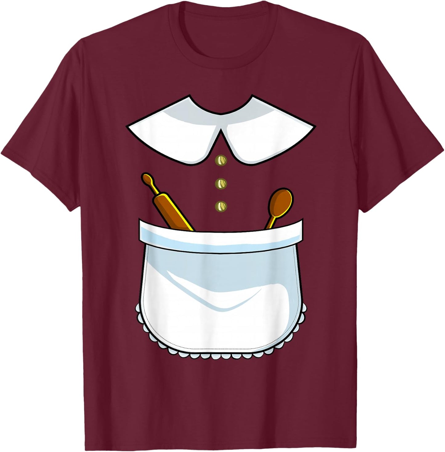 Pilgrim Costume Lady Thanksgiving Turkey Day Women Girls T-Shirt - T-Shirt | Maroon