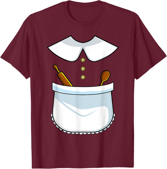 Pilgrim Costume Lady Thanksgiving Turkey Day Women Girls T-Shirt - T-Shirt | Maroon