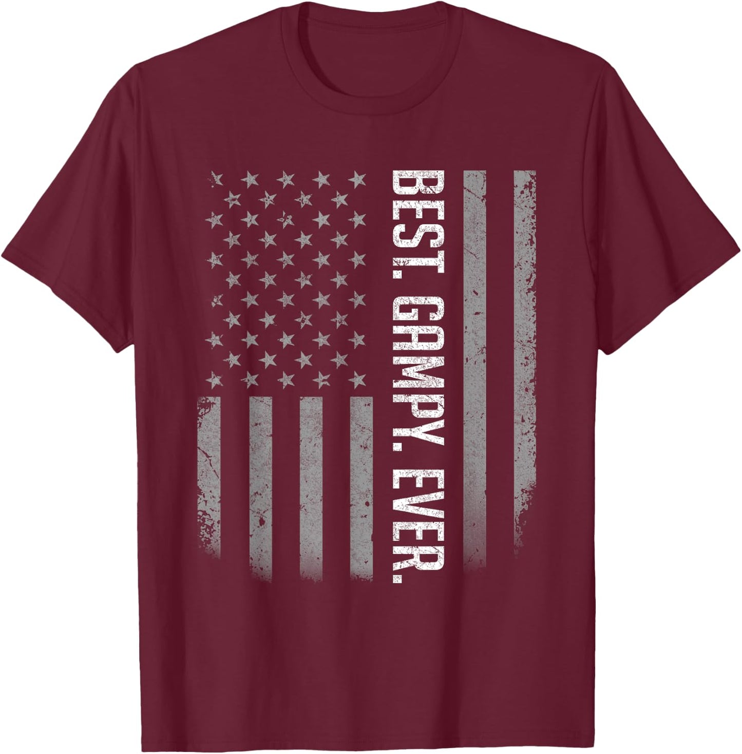 Best Gampy Ever US American Flag Shirt Gift Father's Day T-Shirt - T-Shirt | Maroon