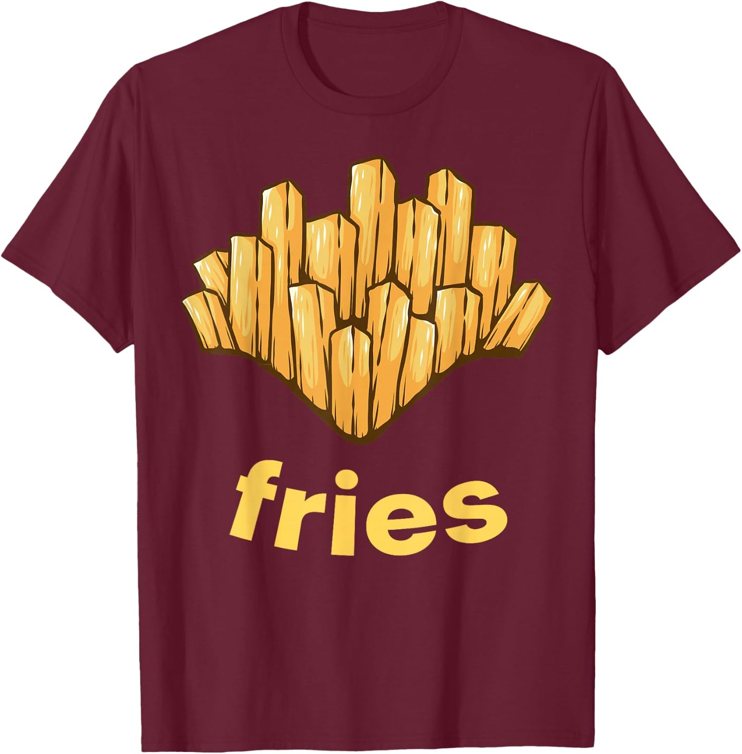 French Fries Costume French Fry Easy DIY Costume French Fry T-Shirt - T-Shirt | Maroon