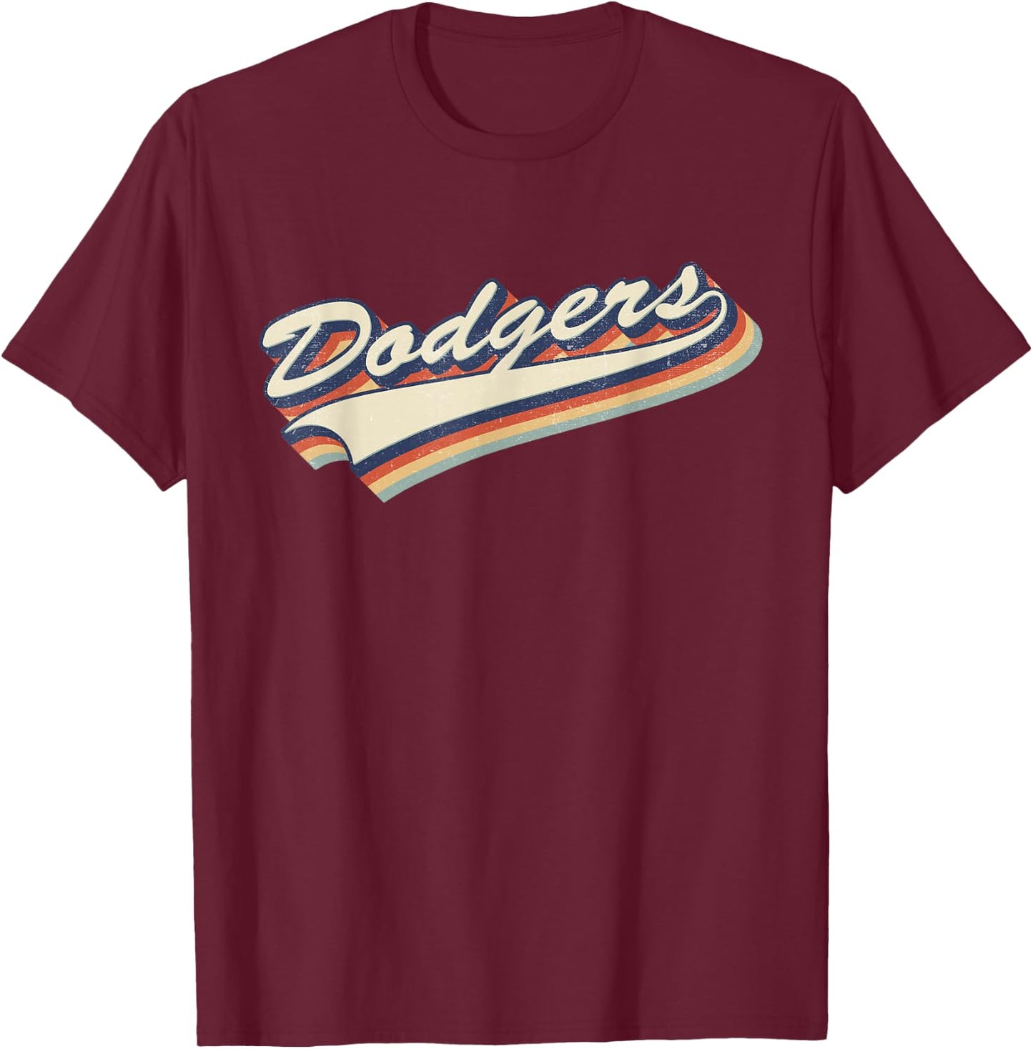 Vintage Dodgers Name Retro Style 70s 80s 90s Gift Men Women T-Shirt - T-Shirt | Maroon