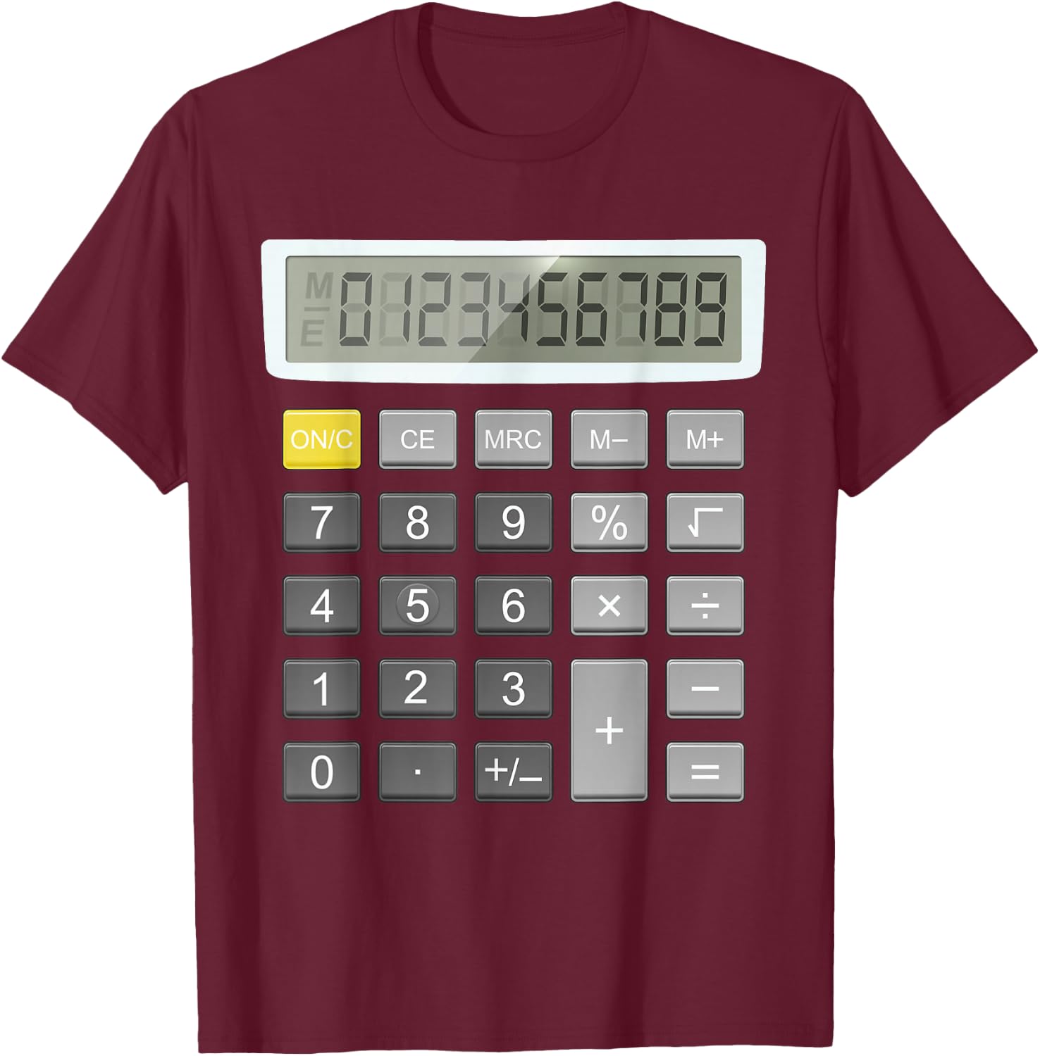 Maths Day Costume Idea for Kids & Calculator Costume T-Shirt - T-Shirt | Maroon
