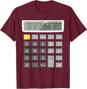 Maths Day Costume Idea for Kids & Calculator Costume T-Shirt - T-Shirt | Maroon