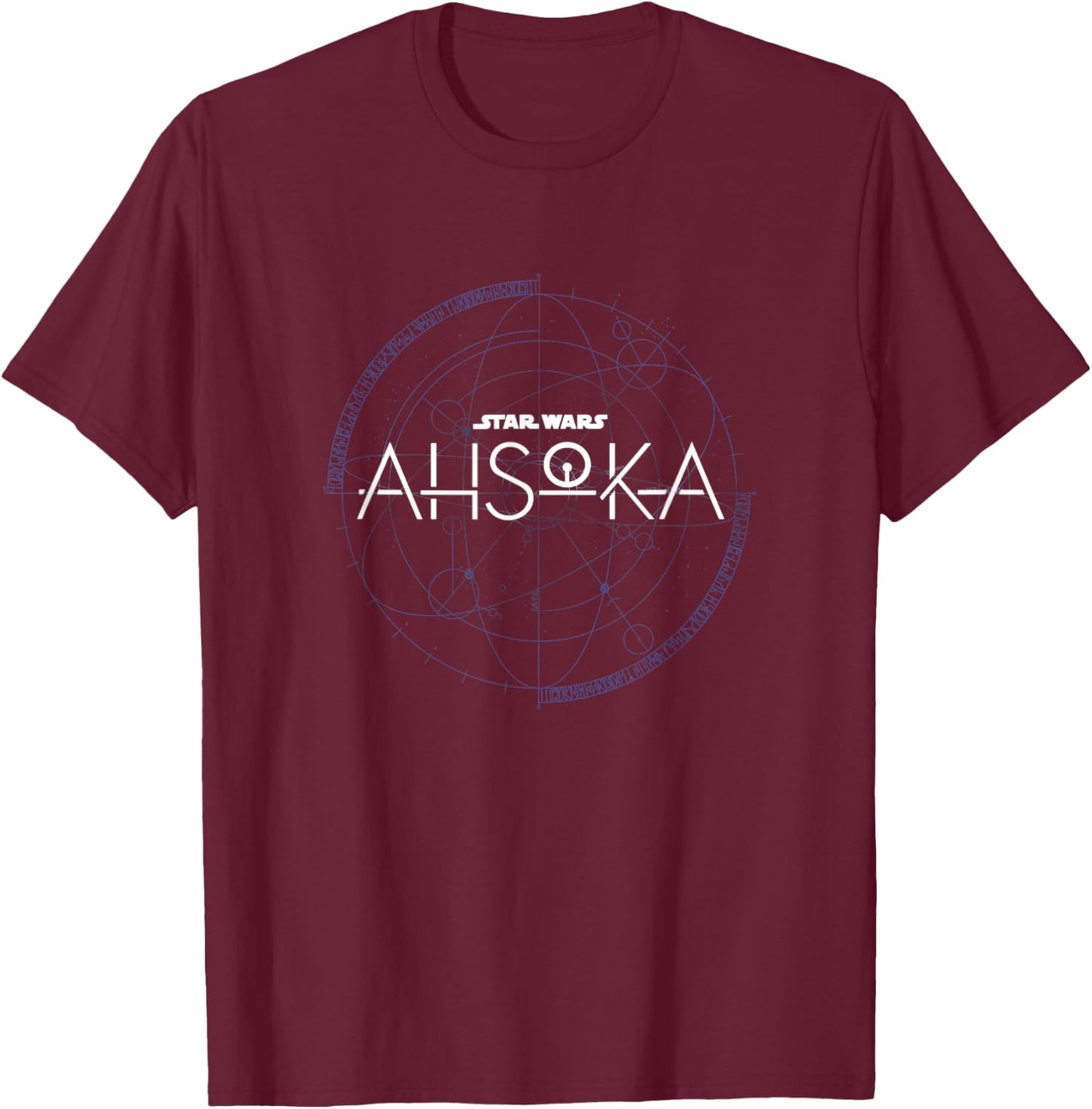 Star Wars: Ahsoka Series Official Stylized Logo Vintage T-Shirt - T-Shirt | Maroon