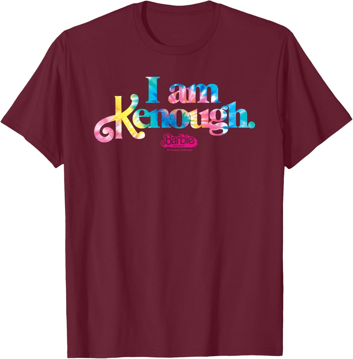 Barbie The Movie - I Am Kenough Tie Dye Logo T-Shirt - T-Shirt | Maroon