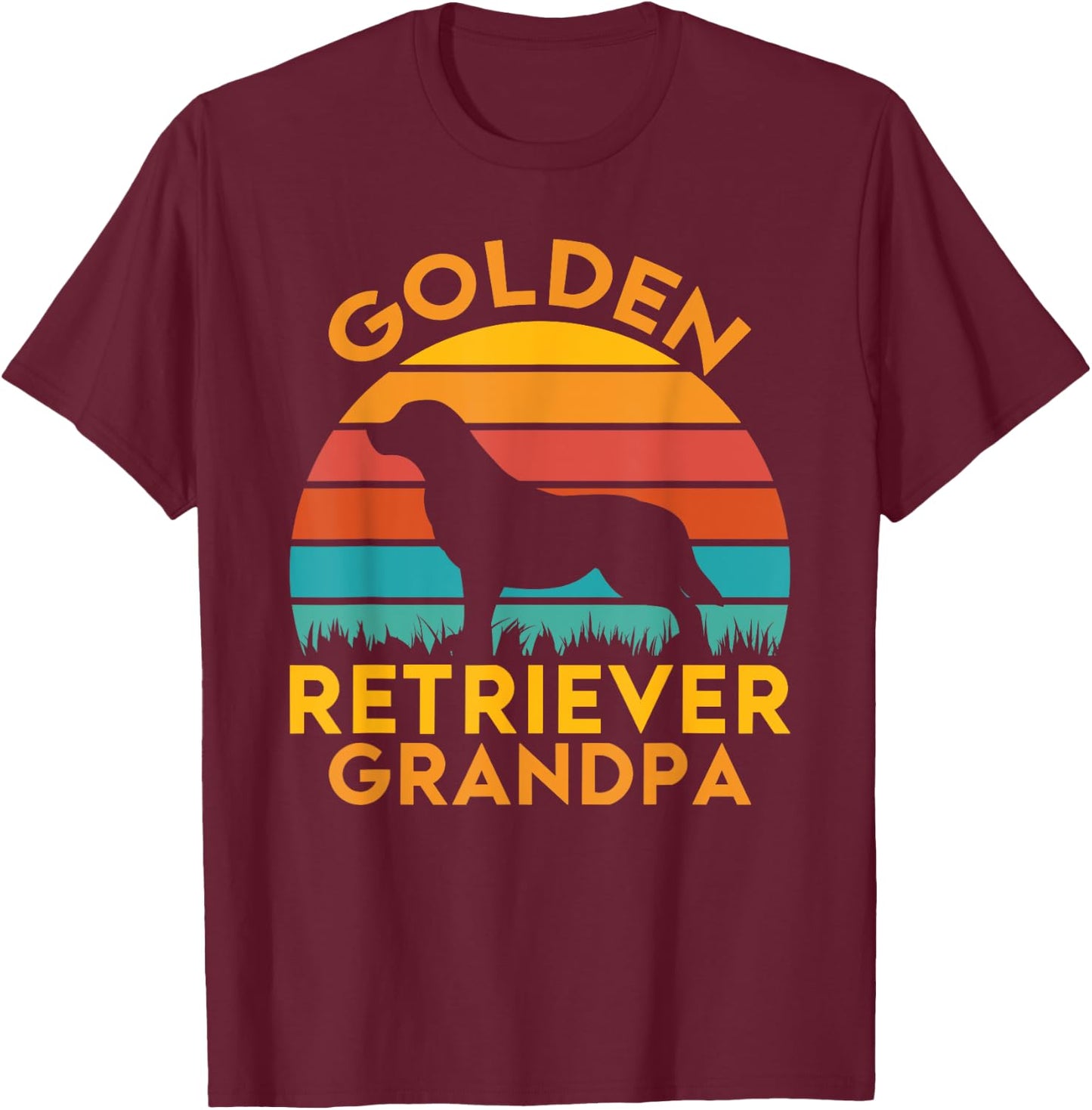 Golden Retriever Grandpa T-Shirt - T-Shirt | Maroon