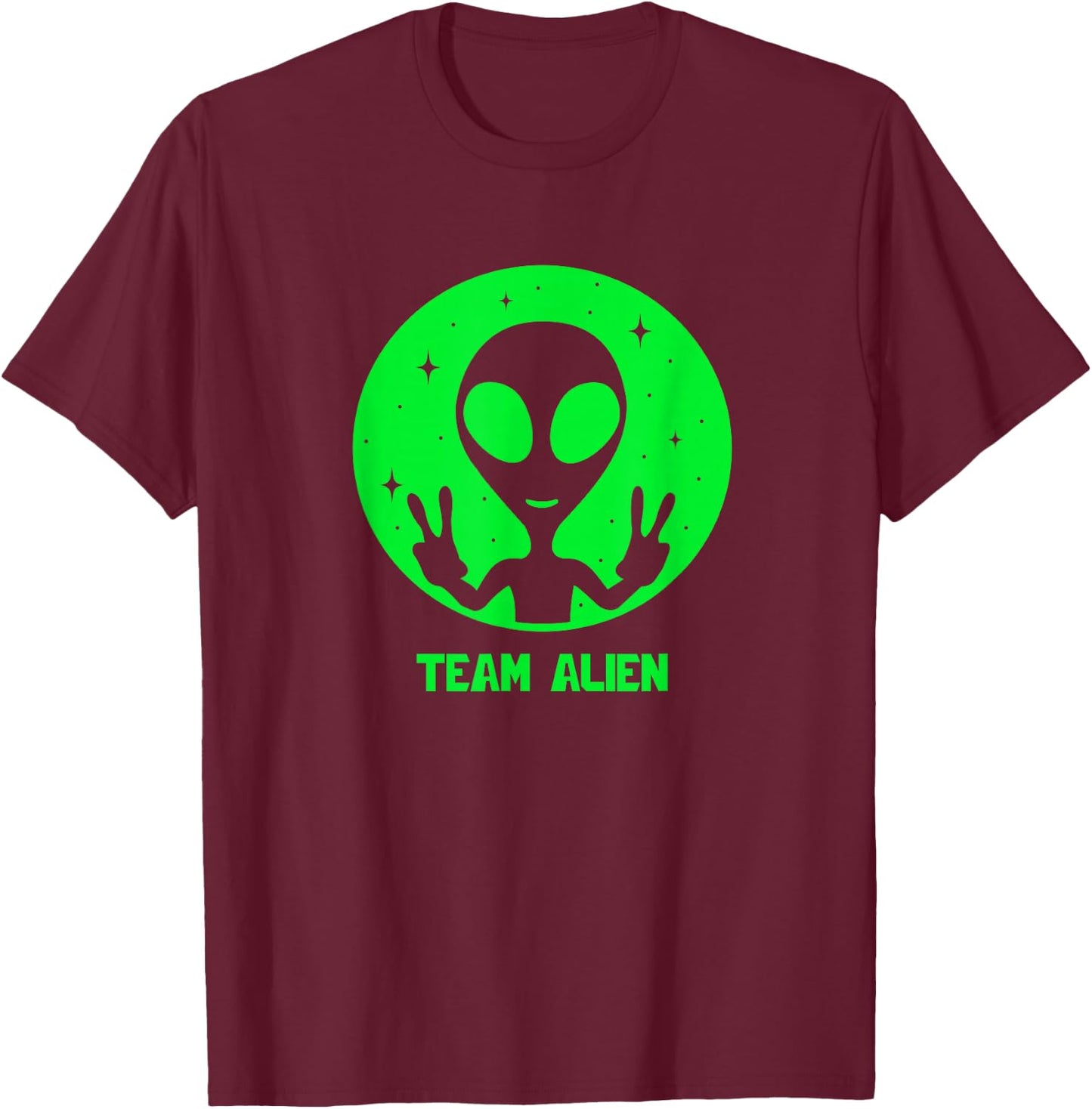 Alien Lover Men Women Kids UFO Abduction Team Alien T-Shirt - T-Shirt | Maroon