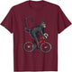 Spider Monkey Riding Bicycle Cute Biker Cyclist T-Shirt - T-Shirt | Maroon