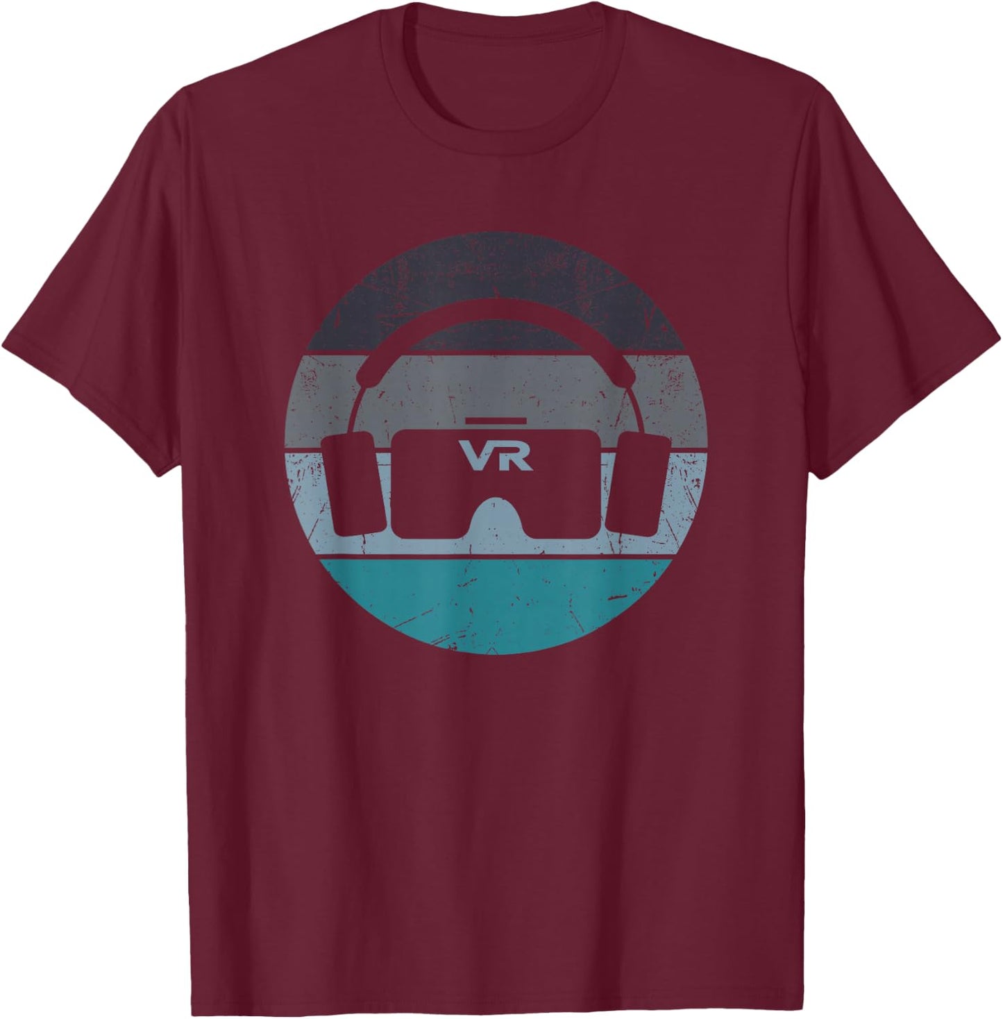 Funny VR Gamer Vintage Retro Video Games for Boys Men Gaming T-Shirt - T-Shirt | Maroon