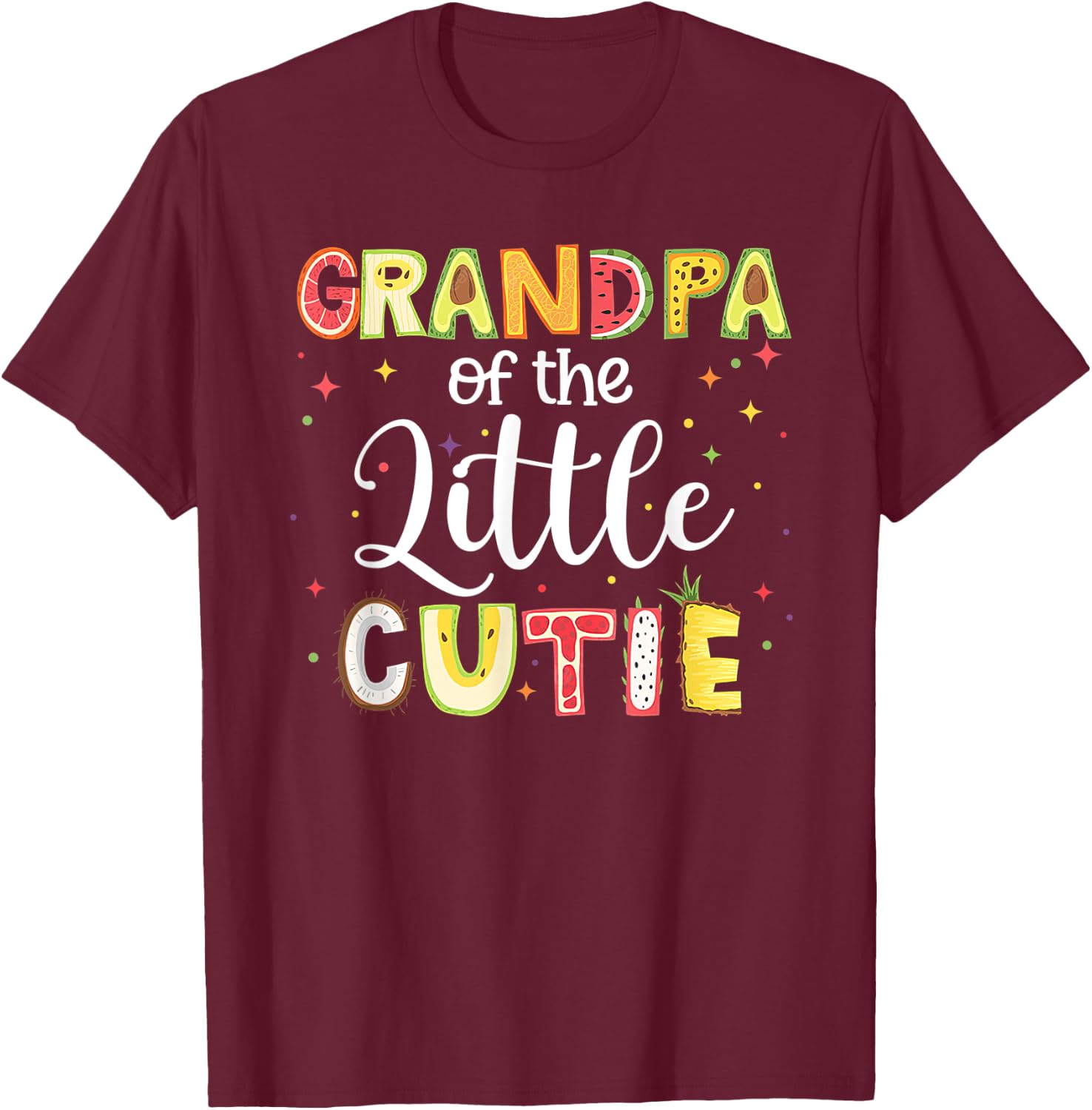 Grandpa Little Cutie Funny Matching Family Summer Fruit Papa Women T-Shirt - T-Shirt | Maroon