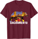 Sacramento California Bear Skyline Pride Vintage T-Shirt - T-Shirt | Maroon