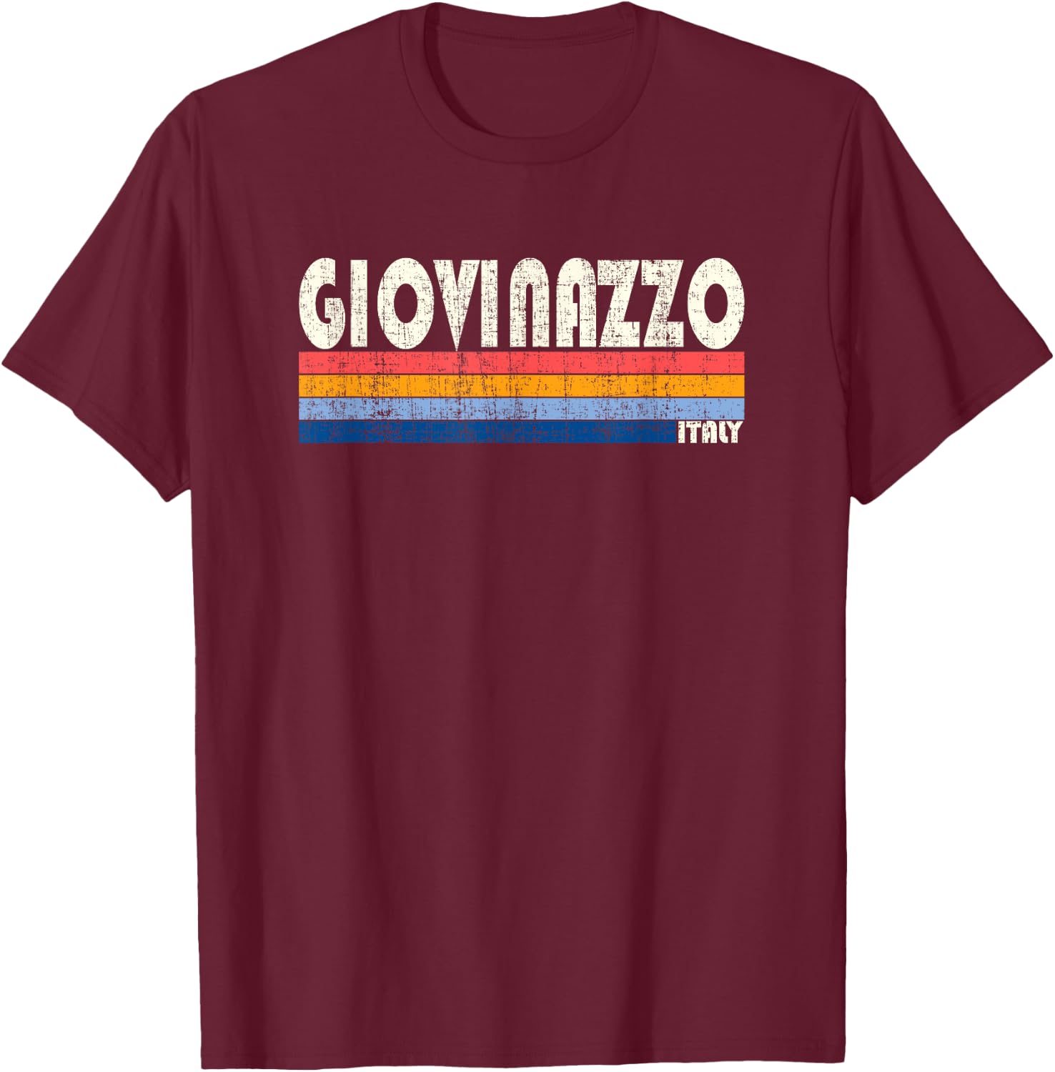 Giovinazzo, Italy Retro 70s 80s Style T-Shirt - T-Shirt | Maroon