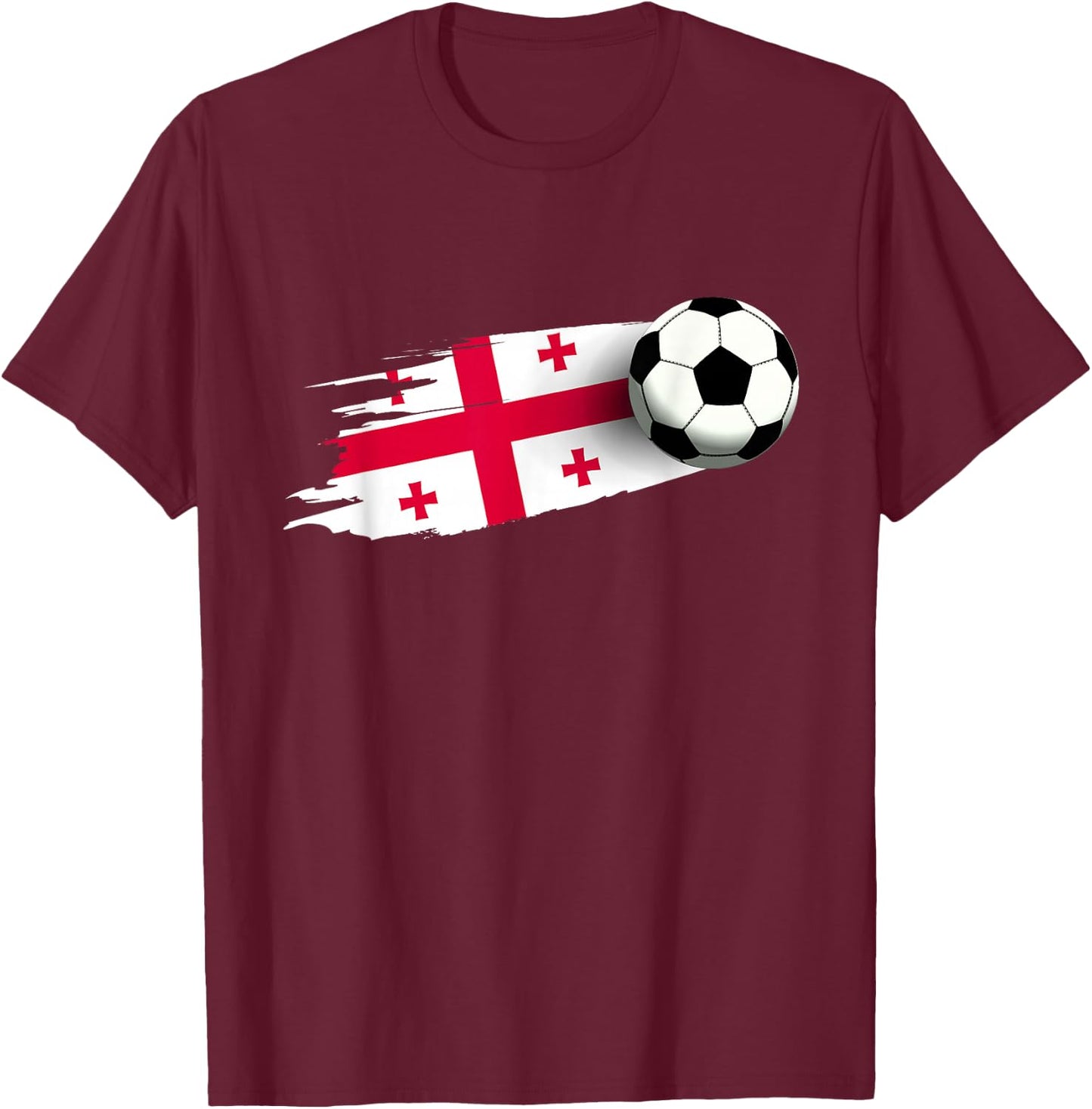 Georgia Flag Jersey Georgian Soccer Team Georgian T-Shirt - T-Shirt | Maroon