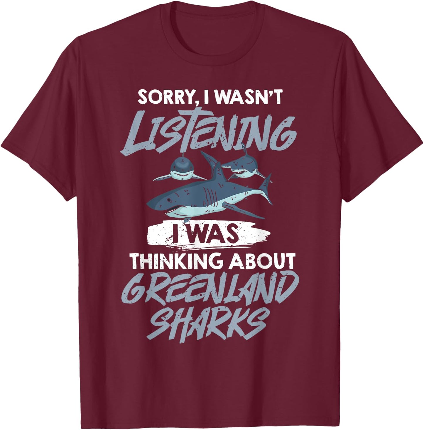 Greenland Shark Animal Tooth Funny Ocean T-Shirt - T-Shirt | Maroon