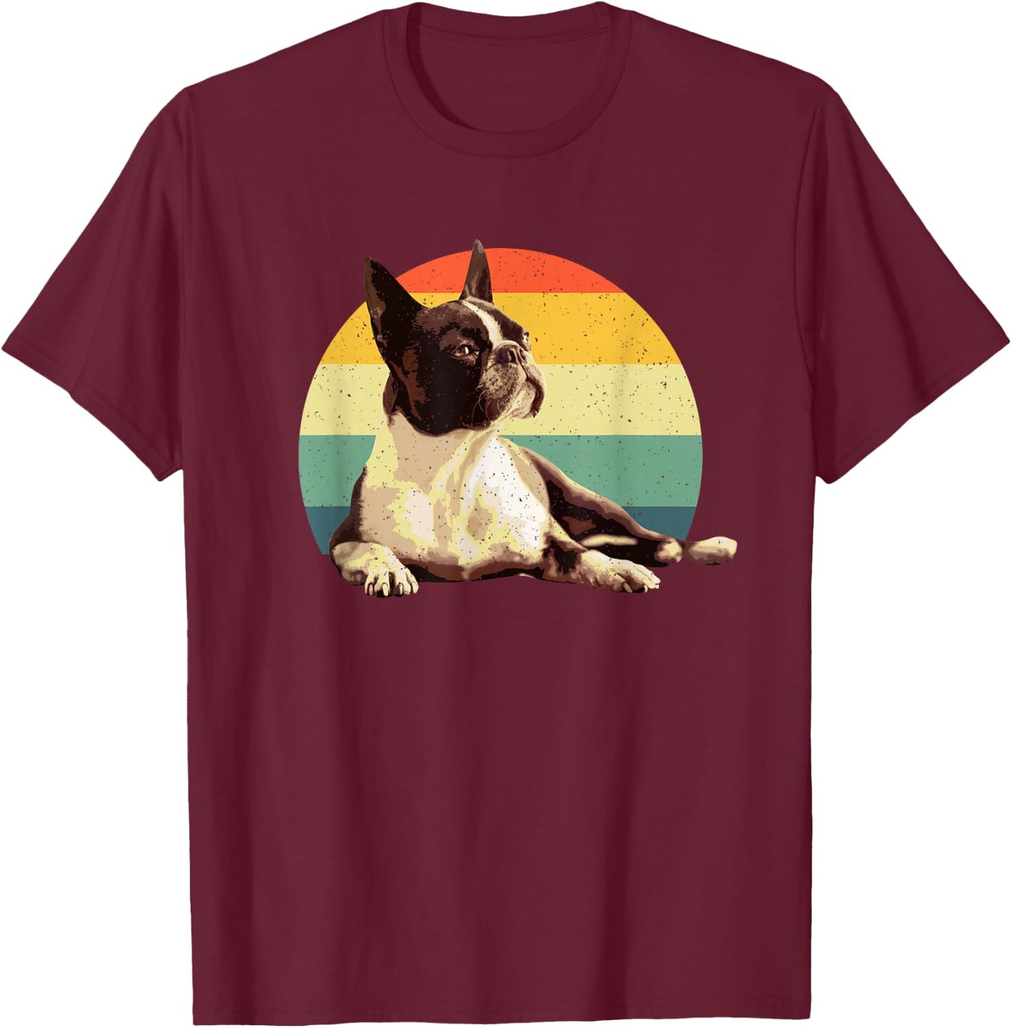 Cool Boston Terrier Art Women Boston Terrier Lovers T-Shirt - T-Shirt | Maroon