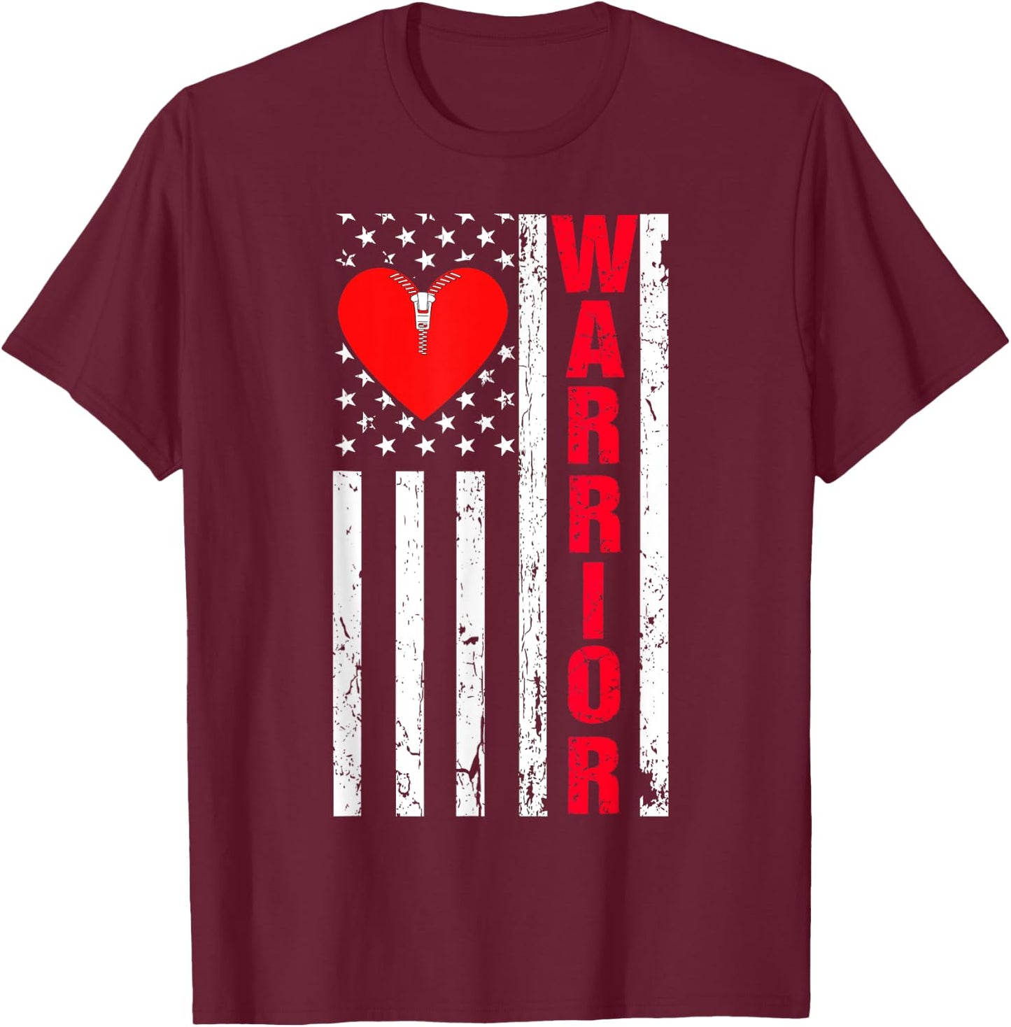 Open Heart Surgery Recovery Survivor Heart Warrior Men Women T-Shirt - T-Shirt | Maroon