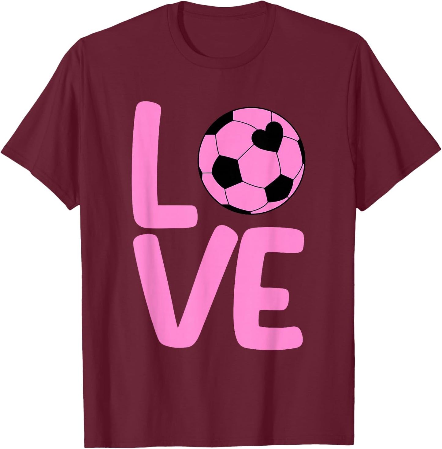 Cute Soccer Design Girls Team Sport Soccer Player T-Shirt - T-Shirt | Maroon