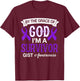 I’m A Survivor GIST Awareness Believe God Purple Ribbon Gift T-Shirt - T-Shirt | Maroon