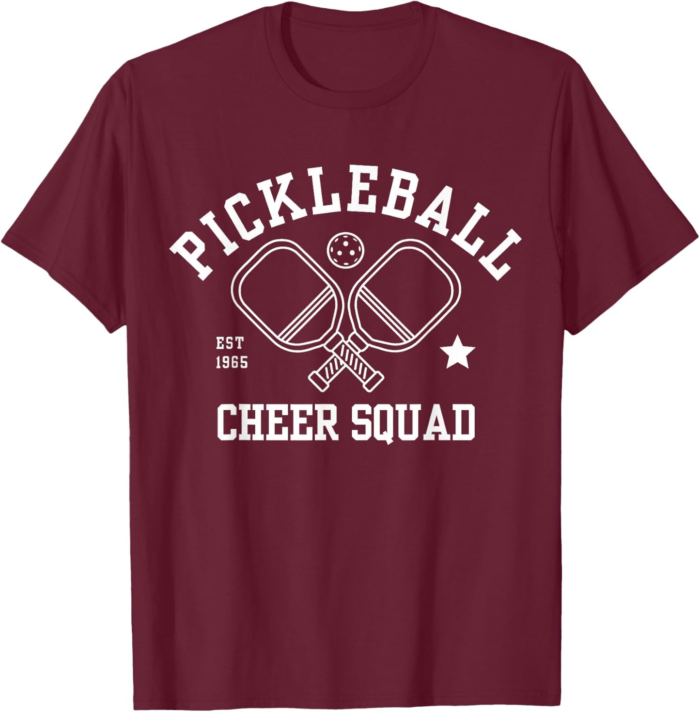 Pickleball Cheer Squad Cheer Team Cheerleader Varsity Team T-Shirt - T-Shirt | Maroon