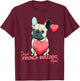French Bulldog With Heartballoon, Proud Dogmom Women Kids T-Shirt - T-Shirt | Maroon