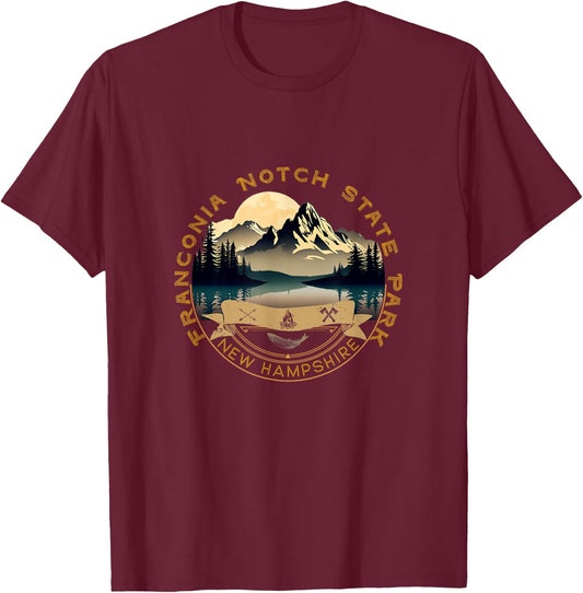 Franconia Notch State Park Vacation Apparel - Souvenir T-Shirt - T-Shirt | Maroon