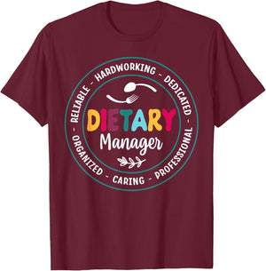 Cute Dietary Manager Appreciation T-Shirt - T-Shirt | Maroon