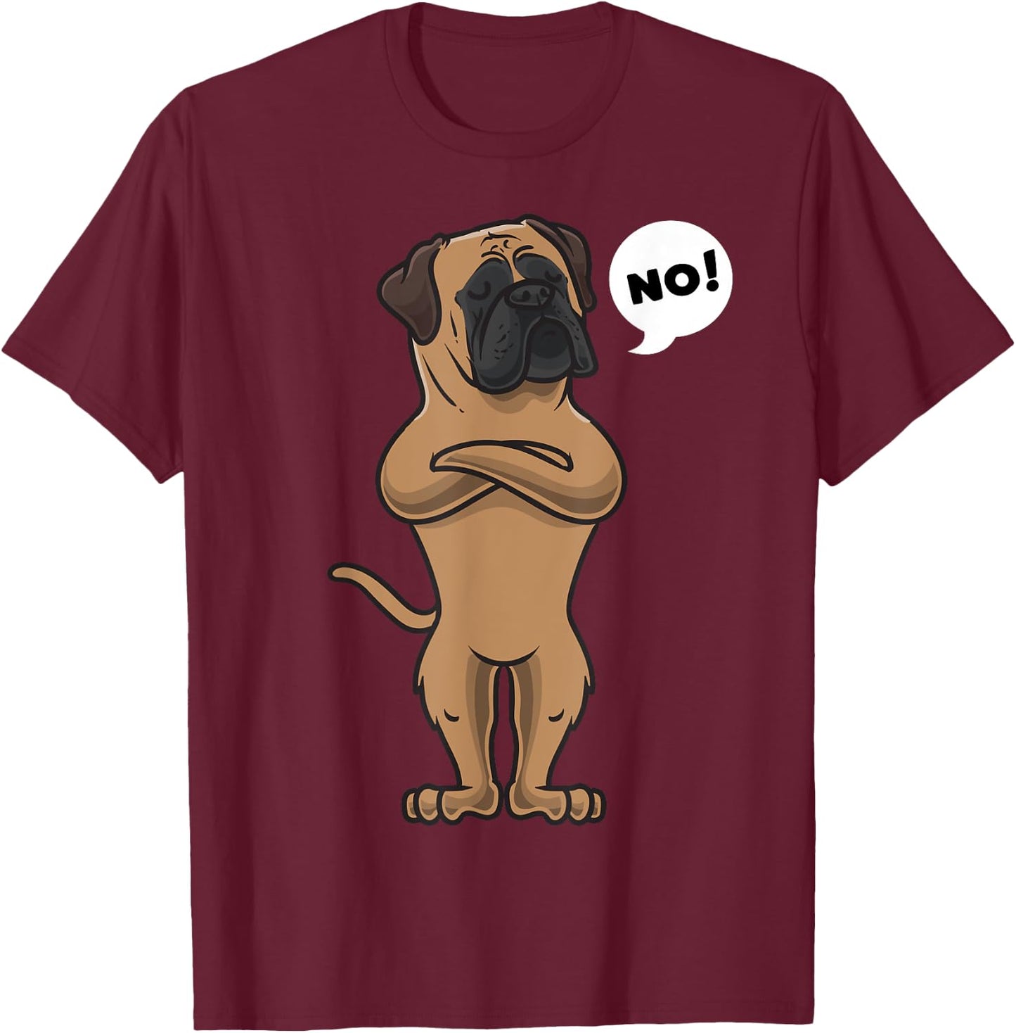 Stubborn Bullmastiff Dog Women Girls Kids T-Shirt - T-Shirt | Maroon