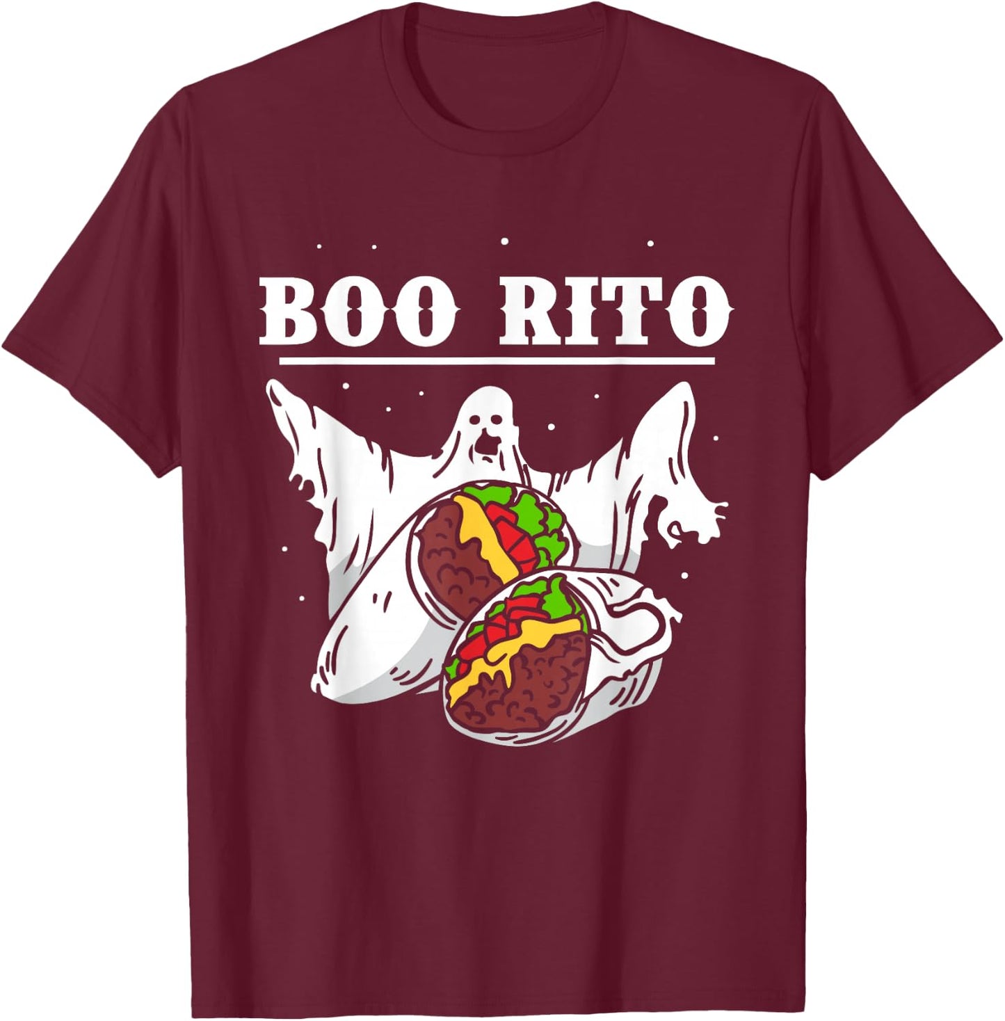 Boo Rito Halloween Proud Mexican Lover Country Mexico T-Shirt - T-Shirt | Maroon