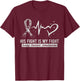 His Fight Is My Fight Heart Ribbon Lung Cancer Awareness T-Shirt - T-Shirt | Maroon