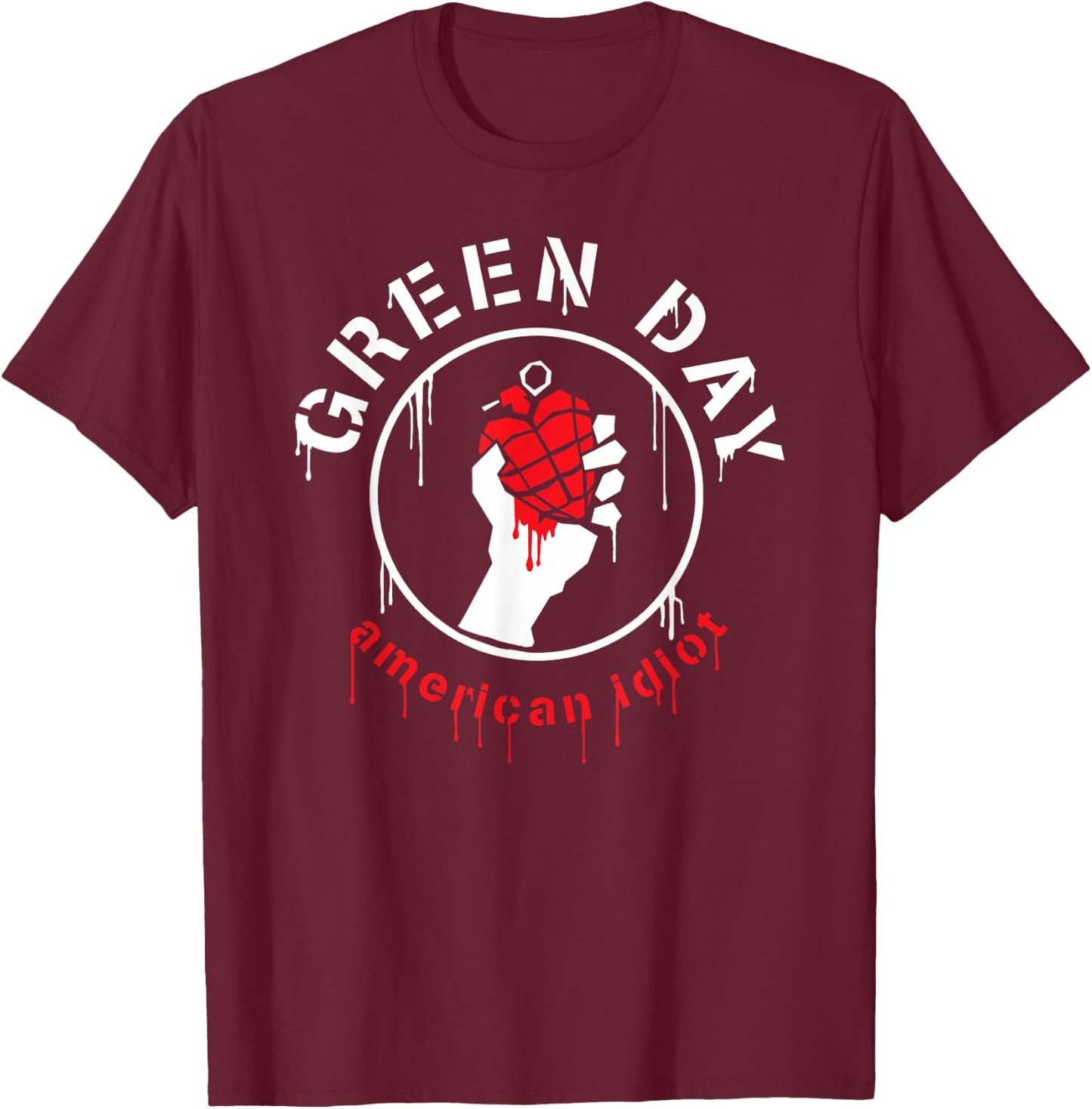 Green Day Drip American T-Shirt - T-Shirt | Maroon
